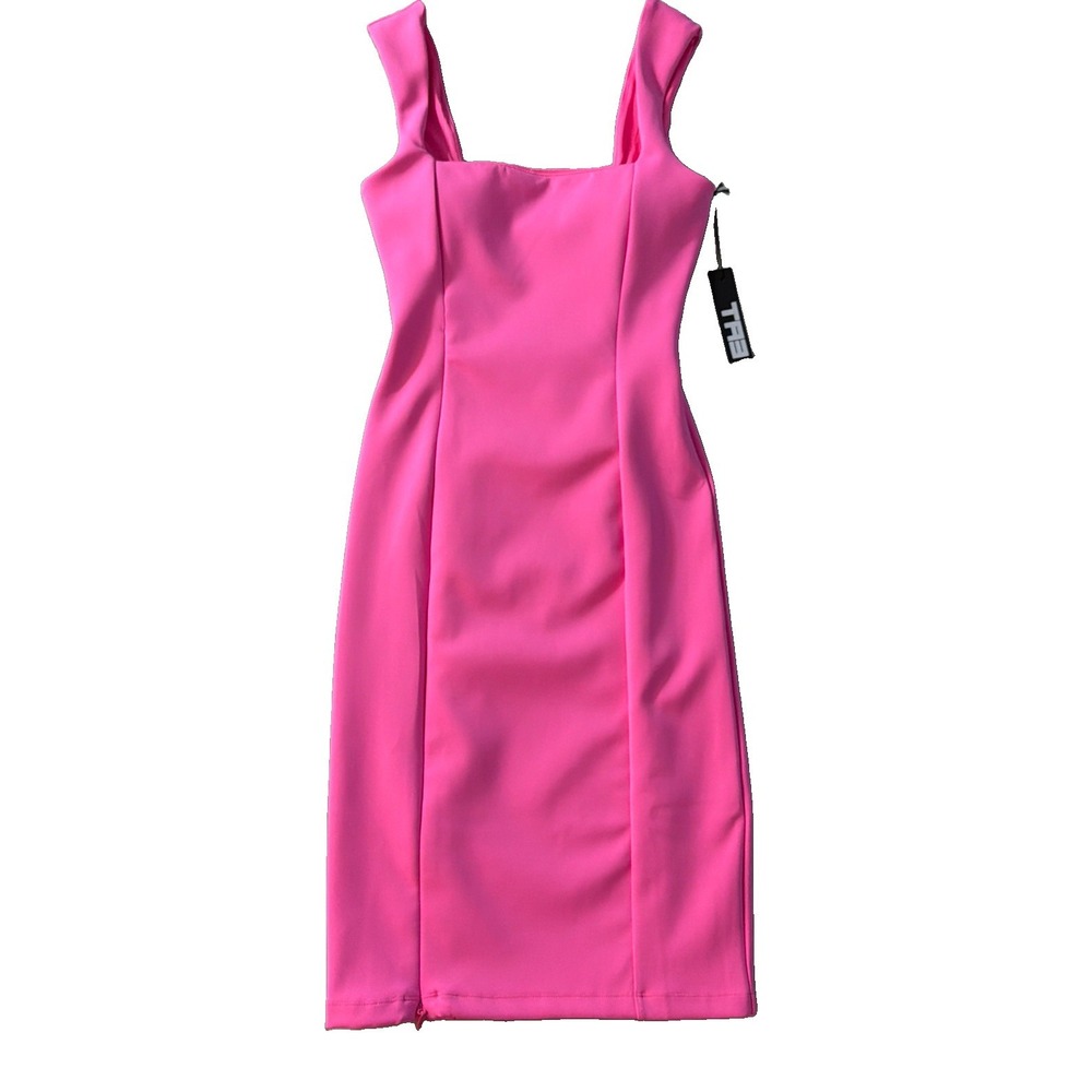 TA3 Squarey Pencil Dress Bright Pink Sculpting Shapewear Size M Regular Long NWT